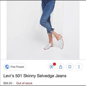 FREE PEOPLE 501 Skinny Selvedge Jeans